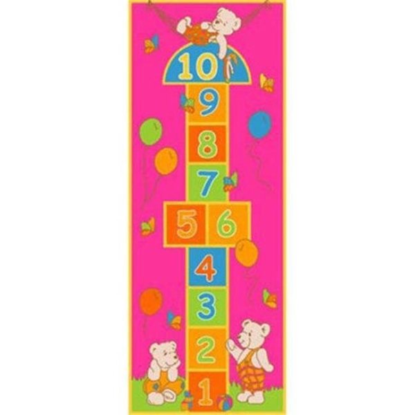 Sintechno Sintechno SA-HOPINK27 Playful Hopscotch Pink Area Rug; 2.5 x 7 ft. SA-HOPINK27